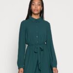 femmes robe chemise vert foncé 006BT83 Anna Field