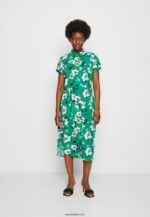 femmes robe chemise vert/rose 006BT89 Anna Field