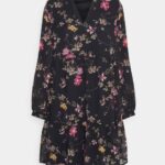 femmes robe de jour noir/rose 006BT2 Anna Field