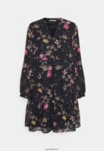 femmes robe de jour noir/rose 006BT2 Anna Field