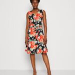 femmes robe de jour noir/rouge 006BT17 Anna Field