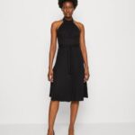 femmes robe de jour noire 006BT26 Anna Field