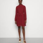 femmes robe de jour rouge foncé 006BT1 Anna Field