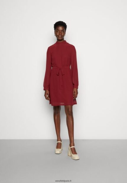 femmes robe de jour rouge foncé 006BT1 Anna Field