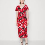 femmes robe de jour rouge/rose 006BT19 Anna Field