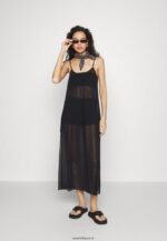 femmes robe de plage à bretelles simples accessoire de plage noir 006BT737 Anna Field - Image 2