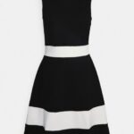 femmes robe droite noir/blanc 006BT219 Anna Field
