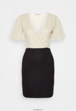 femmes robe droite or/noir 006BT206 Anna Field