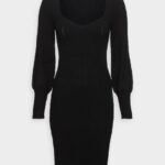 femmes robe pull noire 006BT199 Anna Field