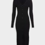 femmes robe pull noire 006BT229 Anna Field