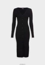 femmes robe pull noire 006BT229 Anna Field