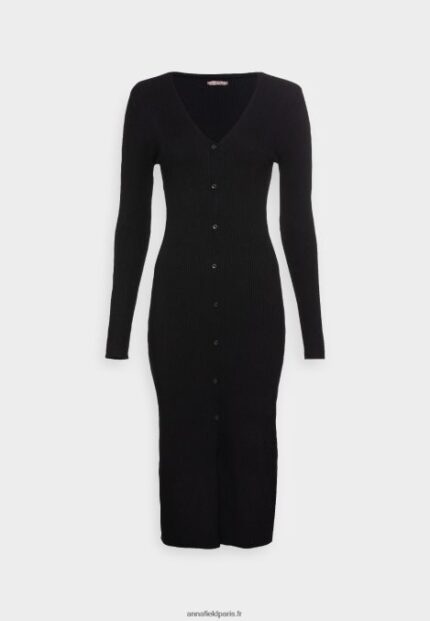 femmes robe pull noire 006BT229 Anna Field