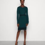 femmes robe pull vert foncé/noir 006BT201 Anna Field