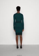 femmes robe pull vert foncé/noir 006BT201 Anna Field - Image 3