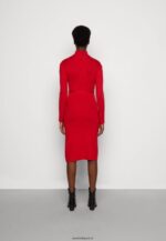 femmes rollkragen ripp mini srickkleid mit grtel robe pull rouge 006BT232 Anna Field - Image 3