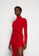 femmes rollkragen ripp mini srickkleid mit grtel robe pull rouge 006BT232 Anna Field - Image 4