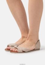 femmes sandales en cuir taupe 006BT1251 Anna Field