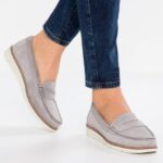 femmes sans lacets confort en cuir gris 006BT1784 Anna Field