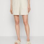 femmes short en mélange de lin beige 006BT857 Anna Field