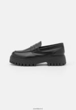 femmes slip on en cuir noir 006BT1791 Anna Field