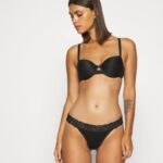 femmes String coton et dentelle 10pp noir 006BT1011 Anna Field