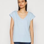 femmes t-shirt basique bleu clair 006BT327 Anna Field
