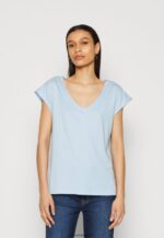 femmes t-shirt basique bleu clair 006BT327 Anna Field