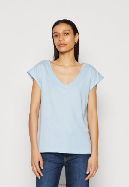 femmes t-shirt basique bleu clair 006BT327 Anna Field