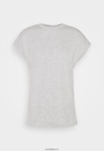 femmes t-shirt basique chiné gris clair 006BT257 Anna Field