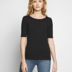 femmes t-shirt basique noir 006BT245 Anna Field