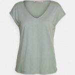 femmes t-shirt basique vert clair 006BT322 Anna Field