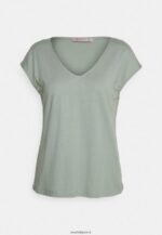 femmes t-shirt basique vert clair 006BT322 Anna Field