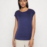 femmes t-shirt imprimé bleu foncé 006BT253 Anna Field