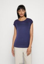 femmes t-shirt imprimé bleu foncé 006BT253 Anna Field