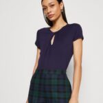 femmes t-shirt imprimé bleu foncé 006BT355 Anna Field