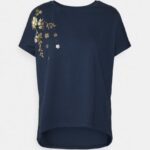 femmes t-shirt imprimé bleu foncé 006BT357 Anna Field