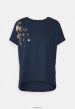 femmes t-shirt imprimé bleu foncé 006BT357 Anna Field