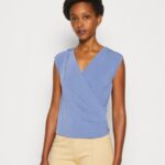 femmes t-shirt imprimé bleu-gris 006BT320 Anna Field