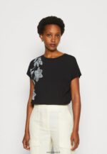 femmes t-shirt imprimé noir 006BT331 Anna Field