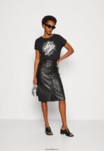 femmes t-shirt imprimé noir 006BT332 Anna Field - Image 2