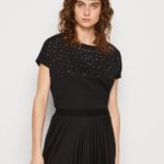 femmes t-shirt imprimé noir 006BT358 Anna Field