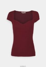 femmes t-shirt imprimé rouge foncé 006BT243 Anna Field