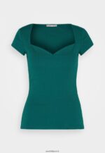 femmes t-shirt imprimé vert foncé 006BT240 Anna Field - Image 5