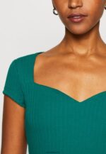 femmes t-shirt imprimé vert foncé 006BT240 Anna Field - Image 6
