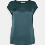 femmes t-shirt imprimé vert foncé 006BT241 Anna Field
