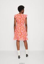 femmes volant robe courte robe de jour rouge/multicolore 006BT10 Anna Field - Image 3