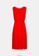 femmes volant robe mi-longue robe de jour rouge 006BT4 Anna Field