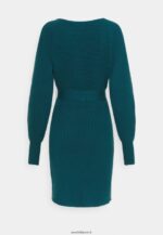 femmes wrap v ausschnitt mini srickkleid mit grtel robe droite sarcelle profonde 006BT207 Anna Field - Image 2