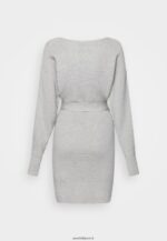 femmes wrap v ausschnitt mini strickkleid mit grtel robe droite gris chiné 006BT216 Anna Field - Image 2